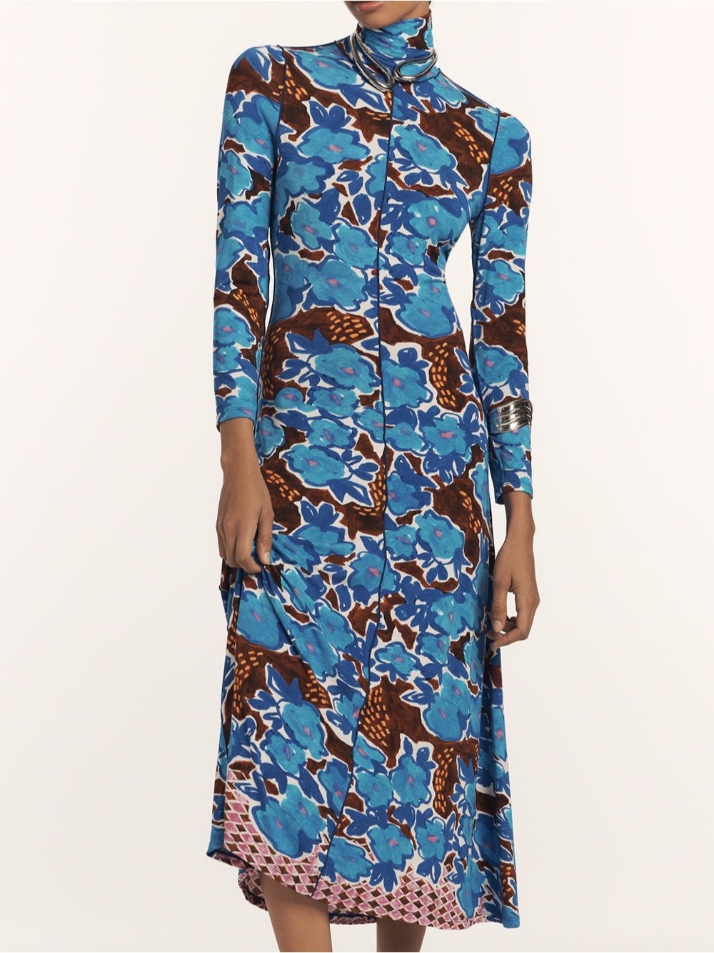 NWT HUNTER BELL Long-Sleeve Slim Turtleneck Midi Dress (S)